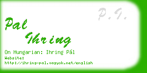 pal ihring business card