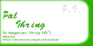 pal ihring business card